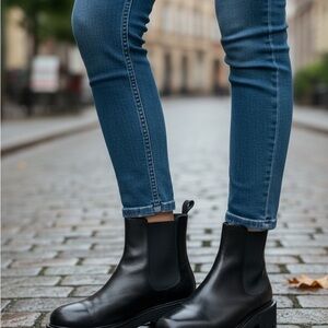 Theory Black Ankle Boots